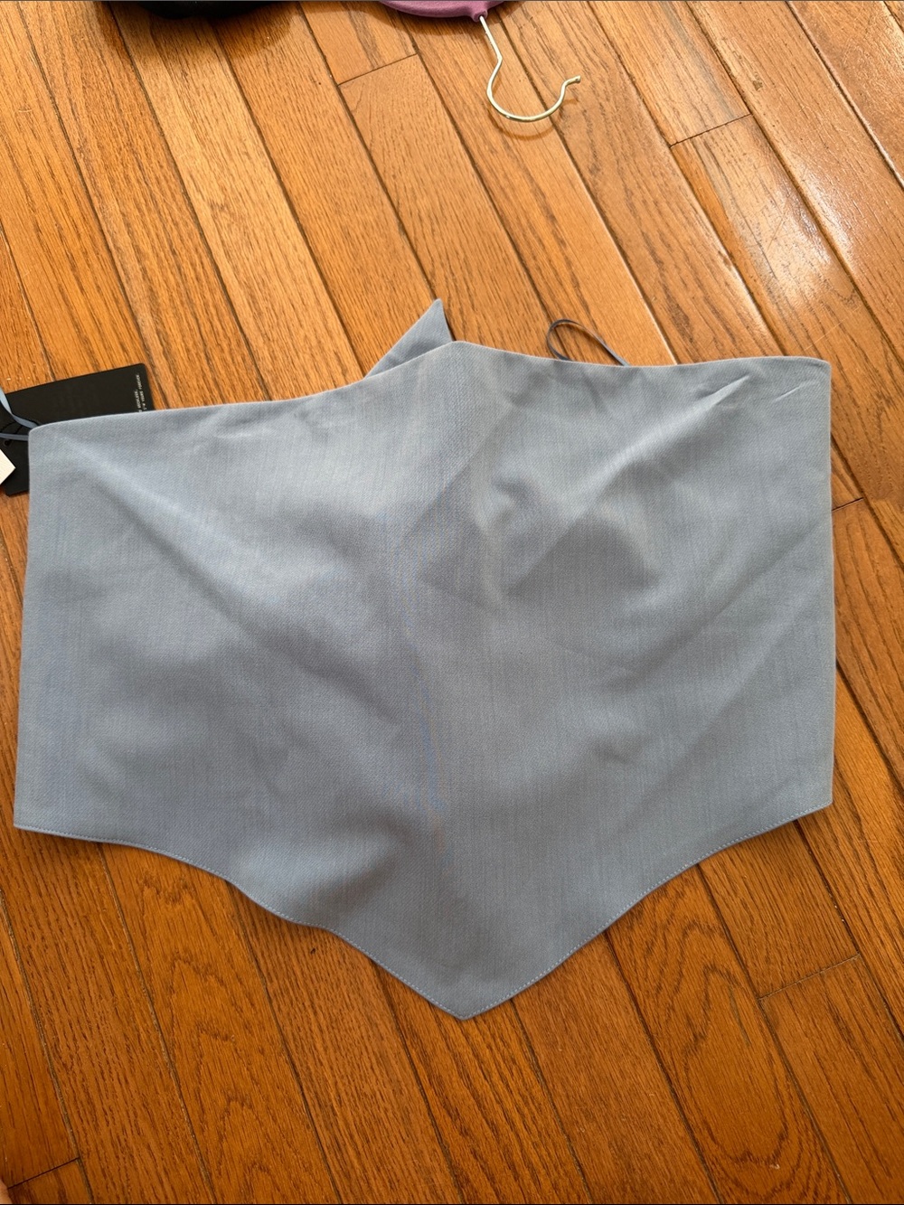 Women’s Strapless Pointed Hem Top - Light blue